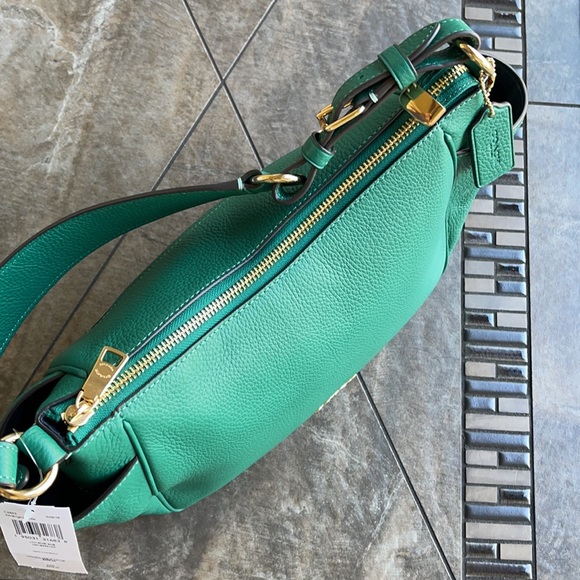 COACH Rori Shoulder Bag COLOR: Gold/Bright Jade - Picture 6 of 16
